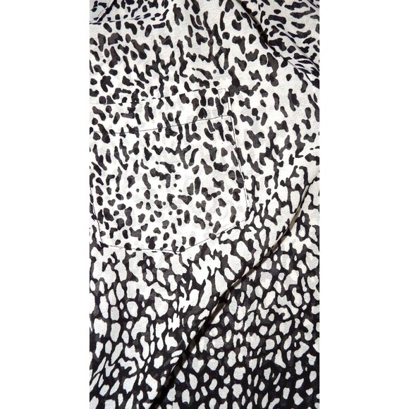 Zashi NWT Blouse Shirt Button Up Sheer Animal Print Ombre New Coverup 3/4 Sleeve - Picture 15 of 15